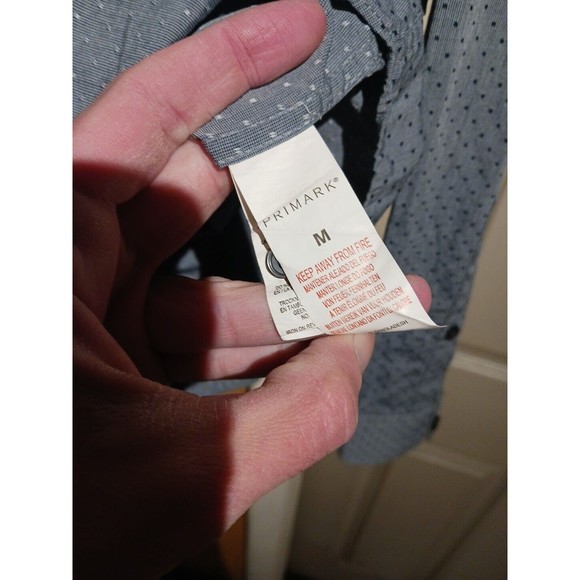 Primark Mens Pokadot Slim Fit Button-down Shirt. Size M - Picture 10 of 12